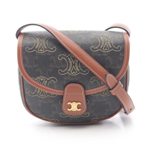 CELINE Brown Leather Shoulder Bag - Picture 1 of 7